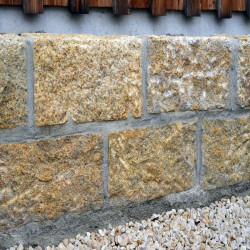 20 x 20 cm Granit-Kleinmauersteine Tiago gelb