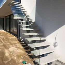 8 x 40 cm Granit-Trittstufen Elena weißgrau