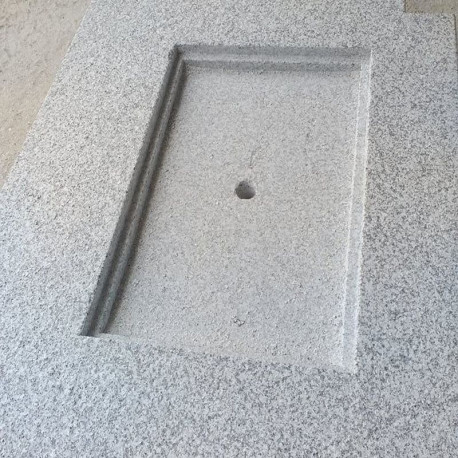 20 cm starke Granit-Podestplatte Elena weißgrau Größe 200 x 100 cm