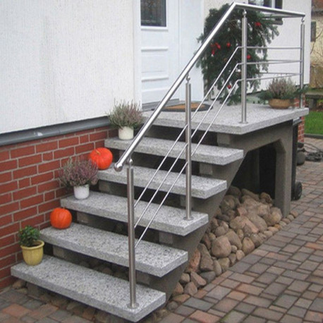 6 cm starke Granit-Podestplatten Griys hellgrau 100 x 100 cm