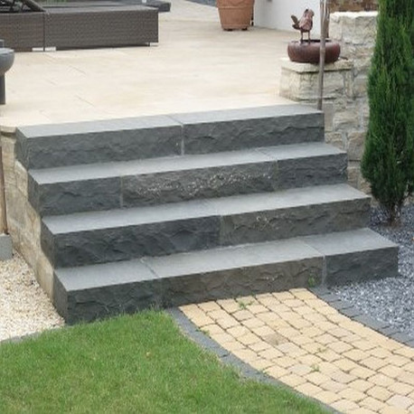 18 x 40 cm Granit-Blockstufen Pedro Black schwarz 40 cm lang