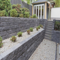 20 cm tiefe Granit-Schlossmauersteine Alvaro anthrazit