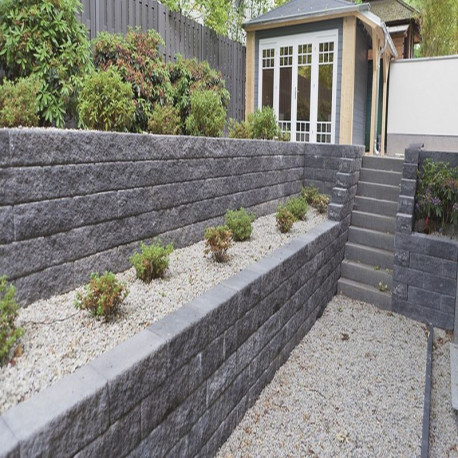 20 cm tiefe Granit-Schlossmauersteine Alvaro anthrazit