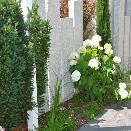 6 x 50 cm Granit-Sichtschutz Elena weißgrau 100 cm lang