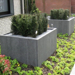 8 x 25 cm Granitpalisaden Pedro Black schwarz 100 cm lang