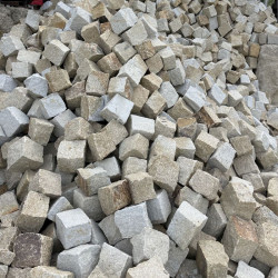 Granit Pflastersteine Kollane gelb- gelbgrau