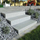 15 x 35 cm Granit Blockstufen Griys hellgrau 60 cm lang