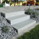 20 x 35 cm Granit Blockstufen Griys hellgrau 250 cm lang