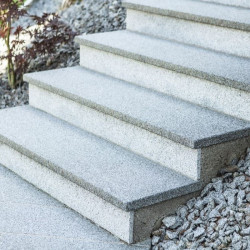 4 x 35 cm Granit Trittstufen Griys hellgrau