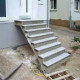 8 x 35 cm Granit Trittstufen Griys hellgrau 300 cm lang