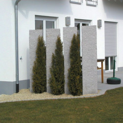 10 x 50 cm Granit Sichtschutz Griys hellgrau