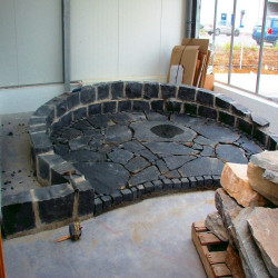 24 tonnen Basalt-Mauerstein 20 - 25 cm hoch schwarz