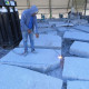 20 x 35 cm Granit Blockstufen Elena weißgrau 100 cm lang