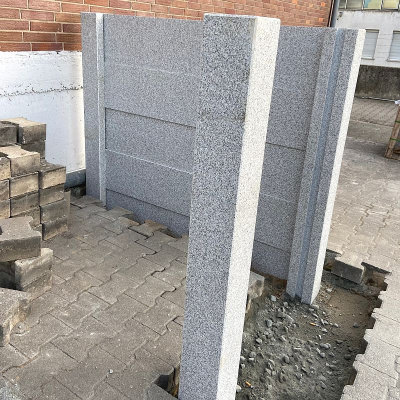 20 x 20 cm Granitpfosten Elena weißgrau 300 cm lang
