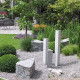 20 x 20 cm Granitpfosten Elena weißgrau 150 cm lang