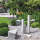 20 x 20 cm Granitpfosten Elena weißgrau 150 cm lang
