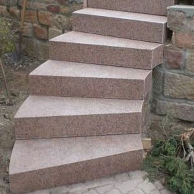 18 x 35 cm Granit Blockstufen Laahs rot