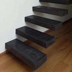 18 x 45 cm Granit Blockstufen Pedro Black schwarz