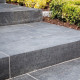 3 cm starke Granit Terrassenplatten Pedro Black schwarz 60 x 30 cm