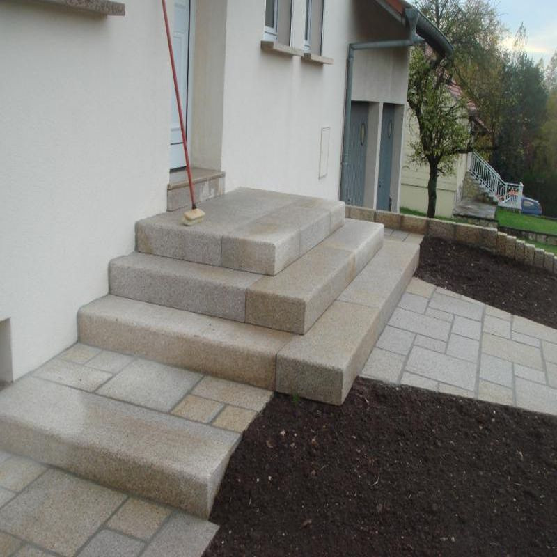 20 cm starke Granit Podestplatte Tiago hellgelb