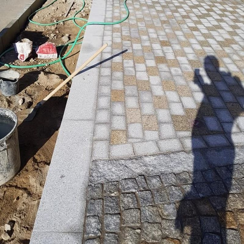 12 cm starke Granit Pflasterplatten Tiago gelb