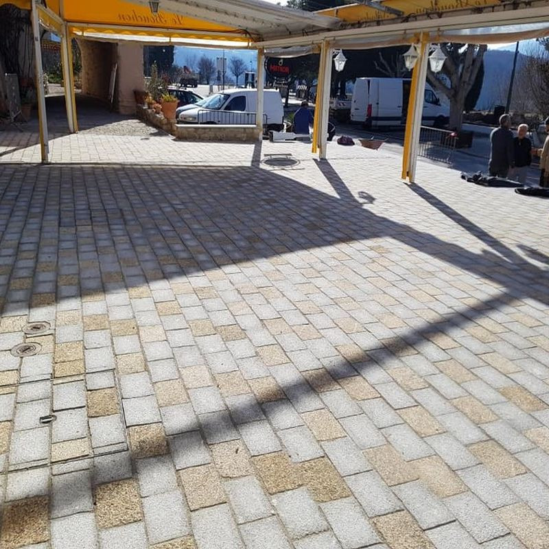 12 cm starke Granit Pflasterplatten Tiago gelb 40 x 30 cm